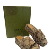Gucci Tan Marcro GG Canvas Sandal Size 39.5 ~ US 9.5 Women's Shoes