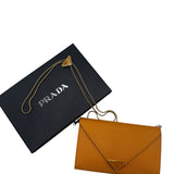 Prada Burnt Orange Saffiano Leather Envelope Purse