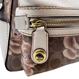 Coach Beige and Pink Floral Campus Backpack Purse