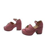 Gucci Marmont Leather Platform Sandals Size 37.5 = US 7.5