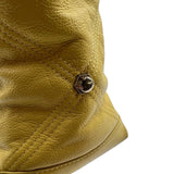 Just Cavalli Yellow Studded Leather Top Handle Purse