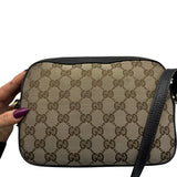 Gucci Tan Monogram Web Camera Bag Purse