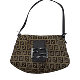 Fendi Tan Canvas Monogram Baguette Purse