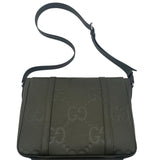 Gucci Olive Leather Jumbo GG Messenger Unisex Purse