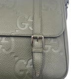 Gucci Olive Leather Jumbo GG Messenger Unisex Purse