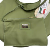 Viola Castellani Green Leather Slouch Purse