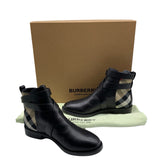 NWT Burberry Housecheck Ankle Booties Women's Size 38.5 = US 8.5