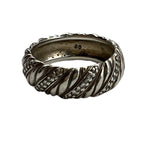 AS IS David Yurman Sterling Silver and Diamond Braided Ring