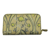 Prada Yellow Saffiano Leather Floral Print Wallet