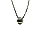 David Yurman 14k Gold and Sterling Acorn Pendant Necklace