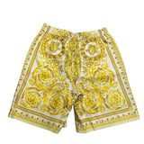 NWT Versace Barocco Champagne Print Silk Shorts Size Men's Small