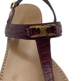 Celine Croc Stamped Triomphe Sandals Women's Size 38.5 = US 8.5