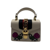 Gucci Sylvie Rose Embroidered Top Handle