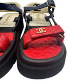 Chanel Lambskin Logo Platform Size 37.5 ~ US 7.5  Women's Shoes