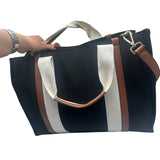 Chloe Black Canvas Diaper Bag Purse