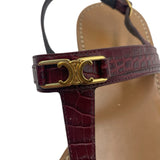 Celine Croc Stamped Triomphe Sandals Women's Size 38.5 = US 8.5