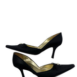 Chanel Black Vintage Pointed Toe Canvas Size 38 ~ US 8 Women's Shoes