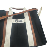 Chloe Black Canvas Diaper Bag Purse