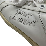 Saint Laurent Blanc Optique Studded Low top Sneaker Size Women's 37.5 US 7.5