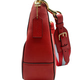 Coach Red Pebbled Leather Jes Hobo Shoulder Bag Purse