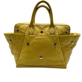 Just Cavalli Yellow Studded Leather Top Handle Purse