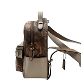 Coach Beige and Pink Floral Campus Backpack Purse