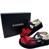 Chanel Lambskin Logo Platform Size 37.5 ~ US 7.5  Women's Shoes