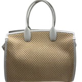 Salvatore Ferragamo Studio Raffia Leather Tote Bag