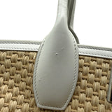 Salvatore Ferragamo Studio Raffia Leather Tote Bag