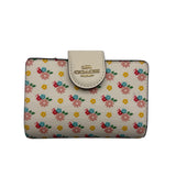 Coach White Floral Medium Corner Zip Women's Wallet
