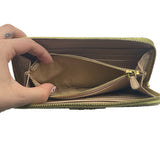 Prada Yellow Saffiano Leather Floral Print Wallet