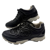Chanel Leather CC Trainers Women's Size 37.5 ~ US 7.5