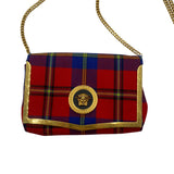 Versace Tartan Plaid Medusa Clutch on Chain