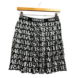 Versace Black and White Logo Pleasted Mini Size XS Women's Skirt