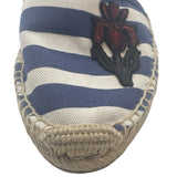 Gucci Embroidered Bee Striped Espadrilles Women's Size 37 = US 7