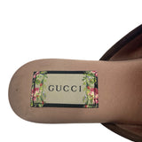 Gucci Velvet GG Monogram Crystal Mules Womens 37 = Us size 7