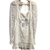 For Love and Lemons White Cleo Lace Size XS Women's Dress