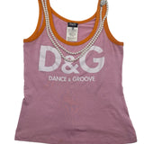As Is Vintage Dolce & Gabbana Dance & Groove Pearl Tank Top Wmns Size: S