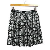 Versace Black and White Logo Pleasted Mini Size XS Women's Skirt