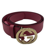 Gucci Pink and Silver Interlocking GG Size 90 ~ US 8 Women's Belts