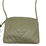 Vintage Chanel Lambskin Diamond CC Quilted Camera Bag