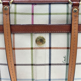 Coach Cream Heritage Tattersall Tote Bag Purse