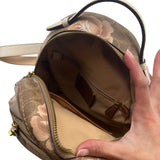 Coach Beige and Pink Floral Campus Backpack Purse