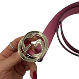 Gucci Pink and Silver Interlocking GG Size 90 ~ US 8 Women's Belts