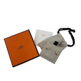 Hermes White Mini Pop H Earrings