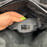 Prada Black Nylon One Strap Sling Backpack Purse