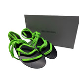 Balenciage Neon Lace Up Sandals Womens 39.5 = US 9.5