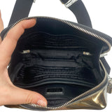 Prada Brique Chrome Patent Leather Shoulder Bag