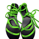 Balenciage Neon Lace Up Sandals Womens 39.5 = US 9.5