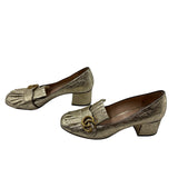 Gucci Fringe Metallic Marmont Block Heel Women's  39 ~ US 9